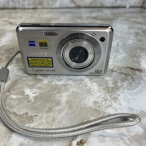 Sony Cybershot Digital Camera DSC-W220 12.1MP Silver Tested Battery No Charger